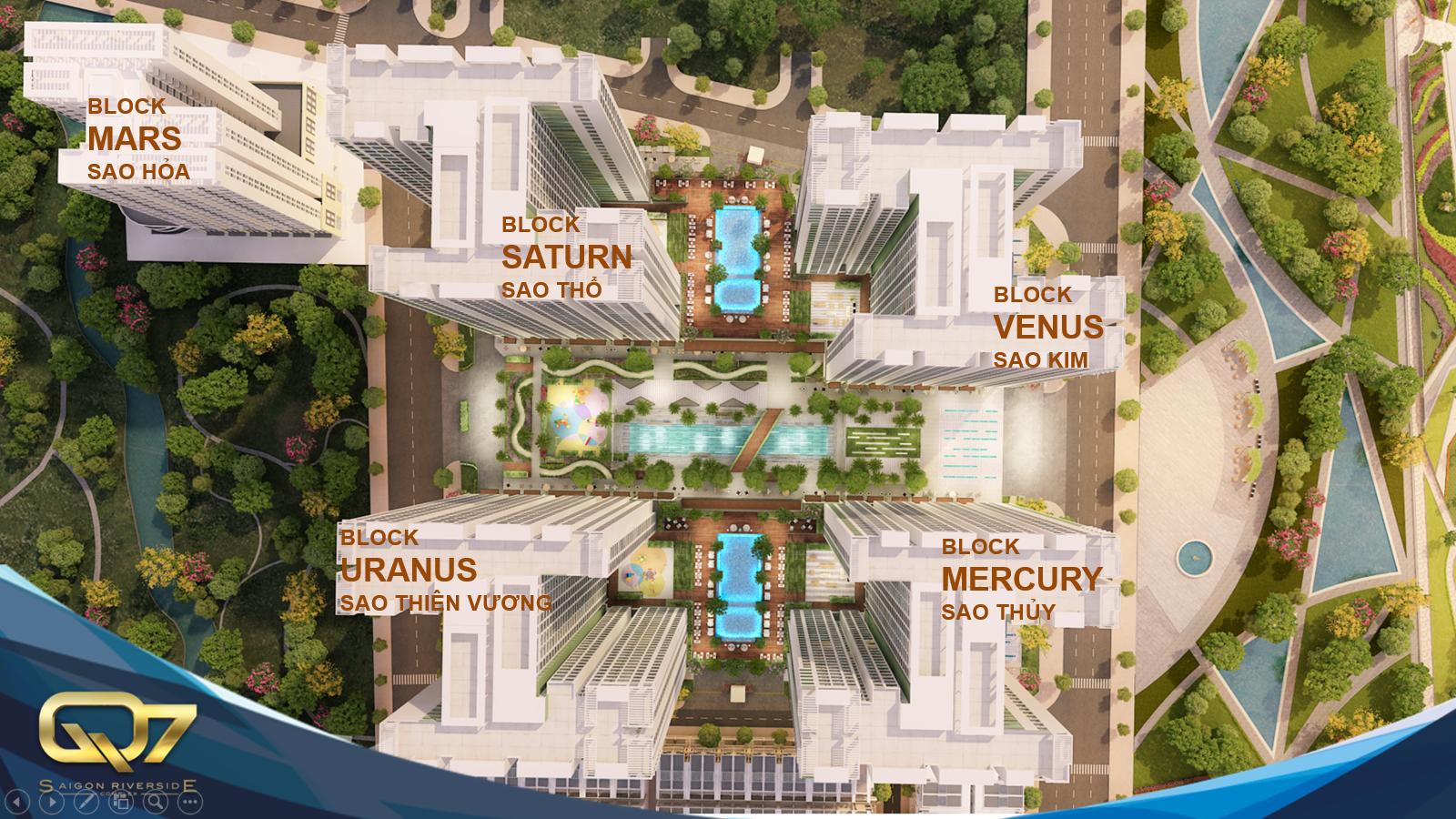 Mặt bằng quy hoạch Q7 Saigon Riverside Complex